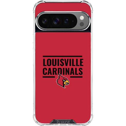 University of Louisville Cardinals Striped Google Pixel 10 Pro XL Clear Case